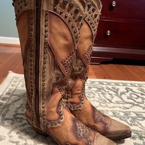 Dan Post Daredevil Studeed Zipper Boots